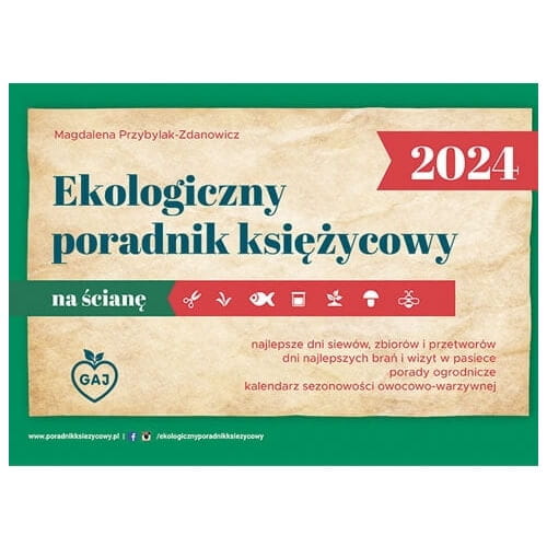 Ekologiczny poradnik księżycowy 2024 na ścianę