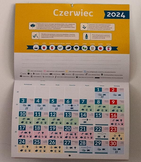 Ekologiczny poradnik księżycowy 2024 na ścianę