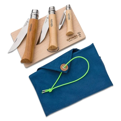 Noże + deska do krojenia + ściereczka Opinel Nomad Kit
